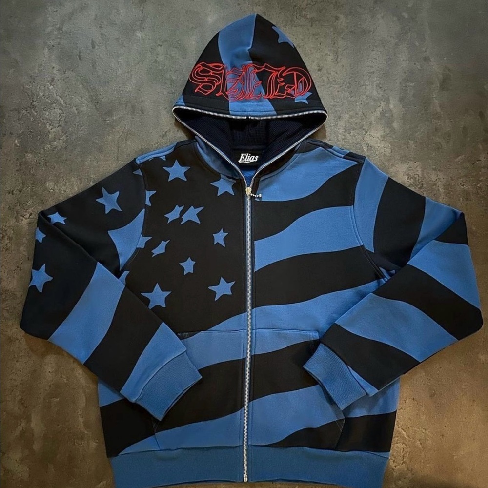 Elias New York - Blue Banner Full-Zip Hoodie